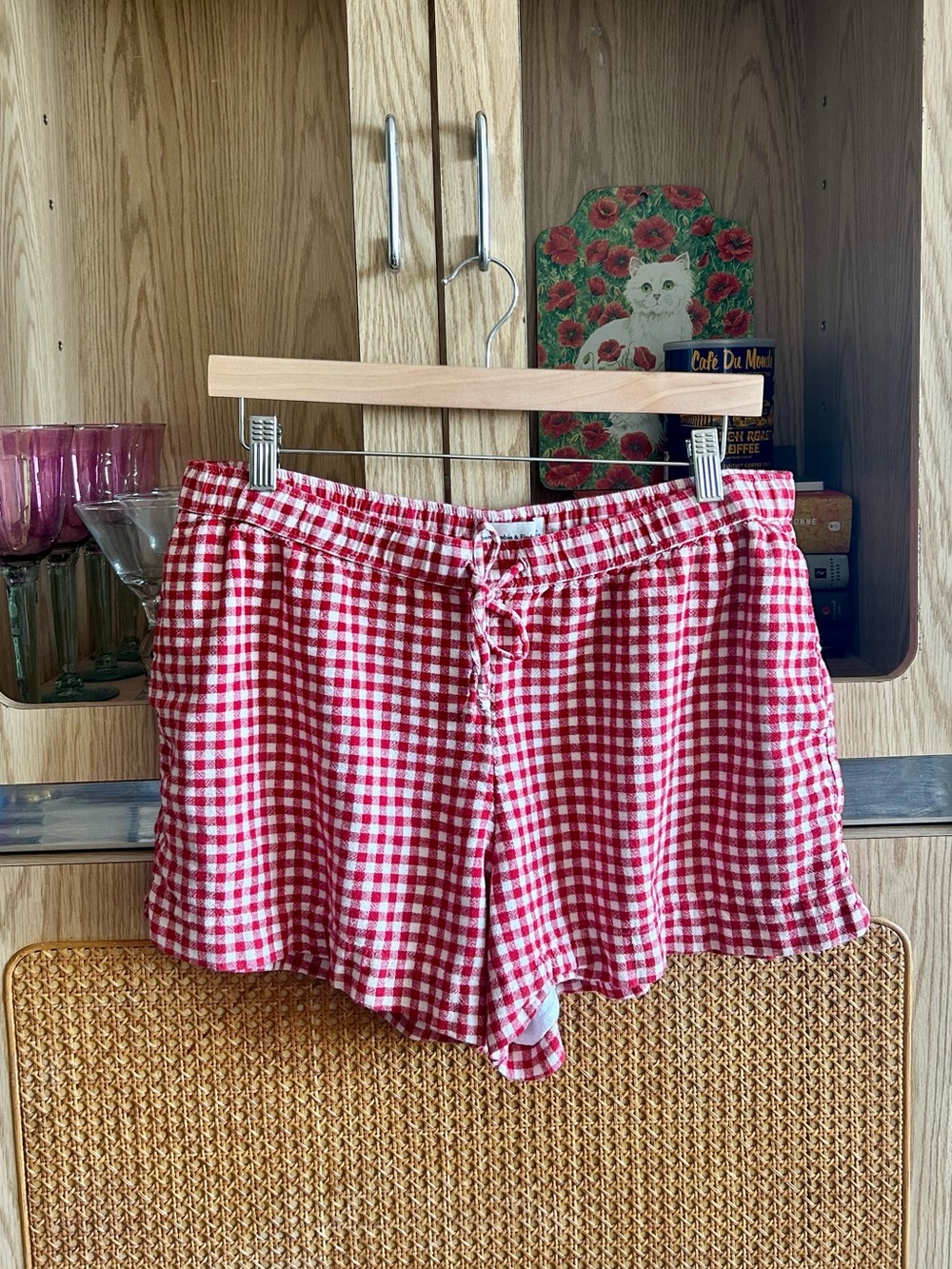 Abercrombie and Fitch Red Gingham Women’s Lounge Shorts Size Large